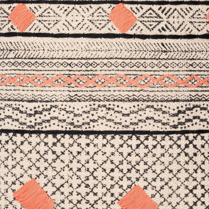 Zoya Pillow - 14555 by Surya in beige, black, dusty coral, denim. Made from 100% cotton in a eclectic & global style.