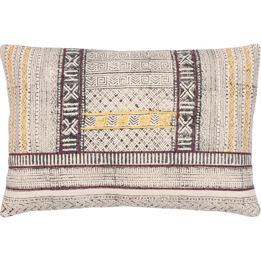 Zoya Pillow - 25911 by Surya in cream, white, black, burgundy, bright yellow. Made from 100% cotton in a eclectic & global style.