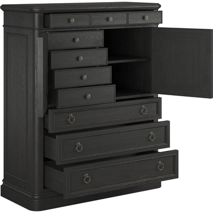 Atrium 6 Drawer Chest by A.R.T. Furniture in hand rubbed black, undertones of brown. Made from unique in a traditional style.