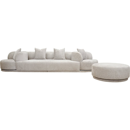 Cielo 4 Piece Living Room Set by Pasargad Home in warm grey. Made from polyester fabric in a modern style.