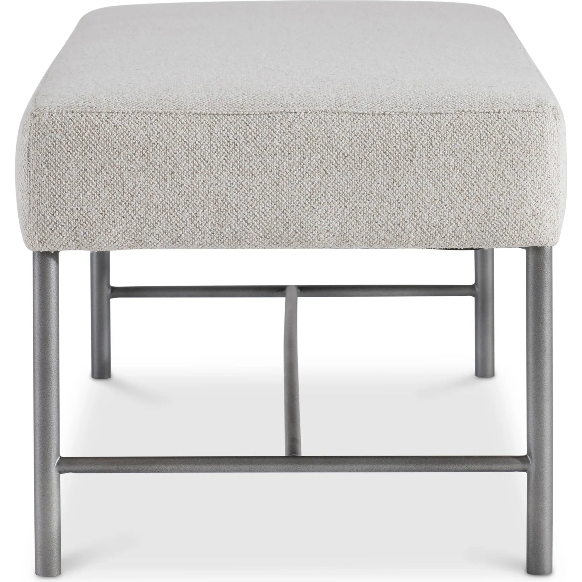 Outline Bench by Bernhardt in beige and atra. Made from fabric, metal in a transitional style.