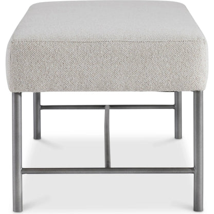 Outline Bench by Bernhardt in beige and atra. Made from fabric, metal in a transitional style.