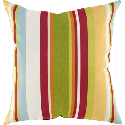 Storm Pillow - 19376 by Surya in lemon, lime, teal, cherry, ivory, olive. Made from front: 100% polyester in a traditional style.