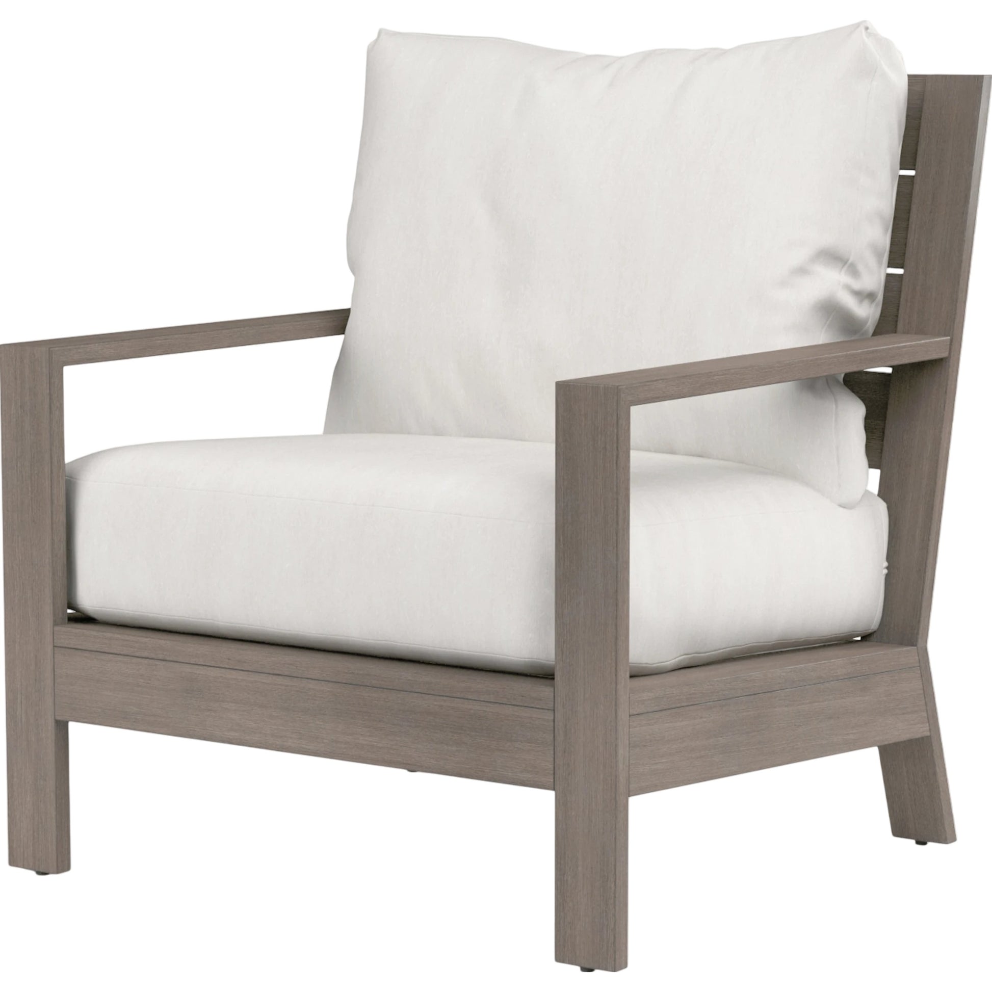 Laguna Outdoor Club Chair by Sunset West in browns. Made from aluminum in a modern style.