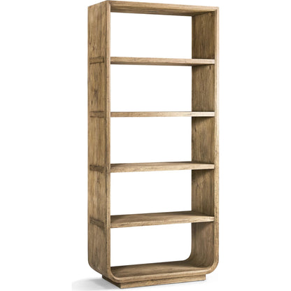 Stone Ridge Etagere by Jonathan Charles in tully light acacia. Made from acacia veneer in a transitional style.