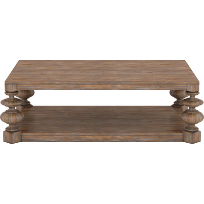 Architrave Rectangular Cocktail Table by A.R.T. Furniture in almond. Made from pine solids and veneer in a traditional style.