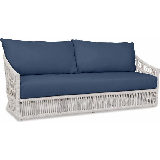 Dana Outdoor Rope Sofa in Linen by Sunset West in whites/creams/beiges. Made from olefin rope in a coastal style.
