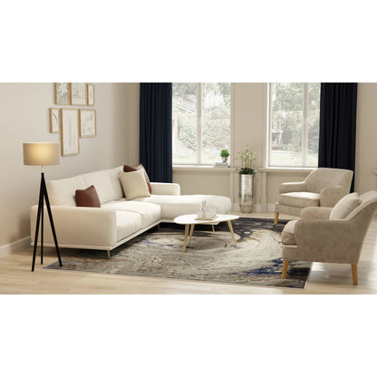 Mandana CME39M1F Rug by Feizy in ivory, taupe, blue. Made from polyester, polypropylene in a unique style.