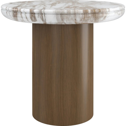 Seychelles Accent Table by Caracole in retro walnut. Made from asian hardwood, walnut in a modern style.