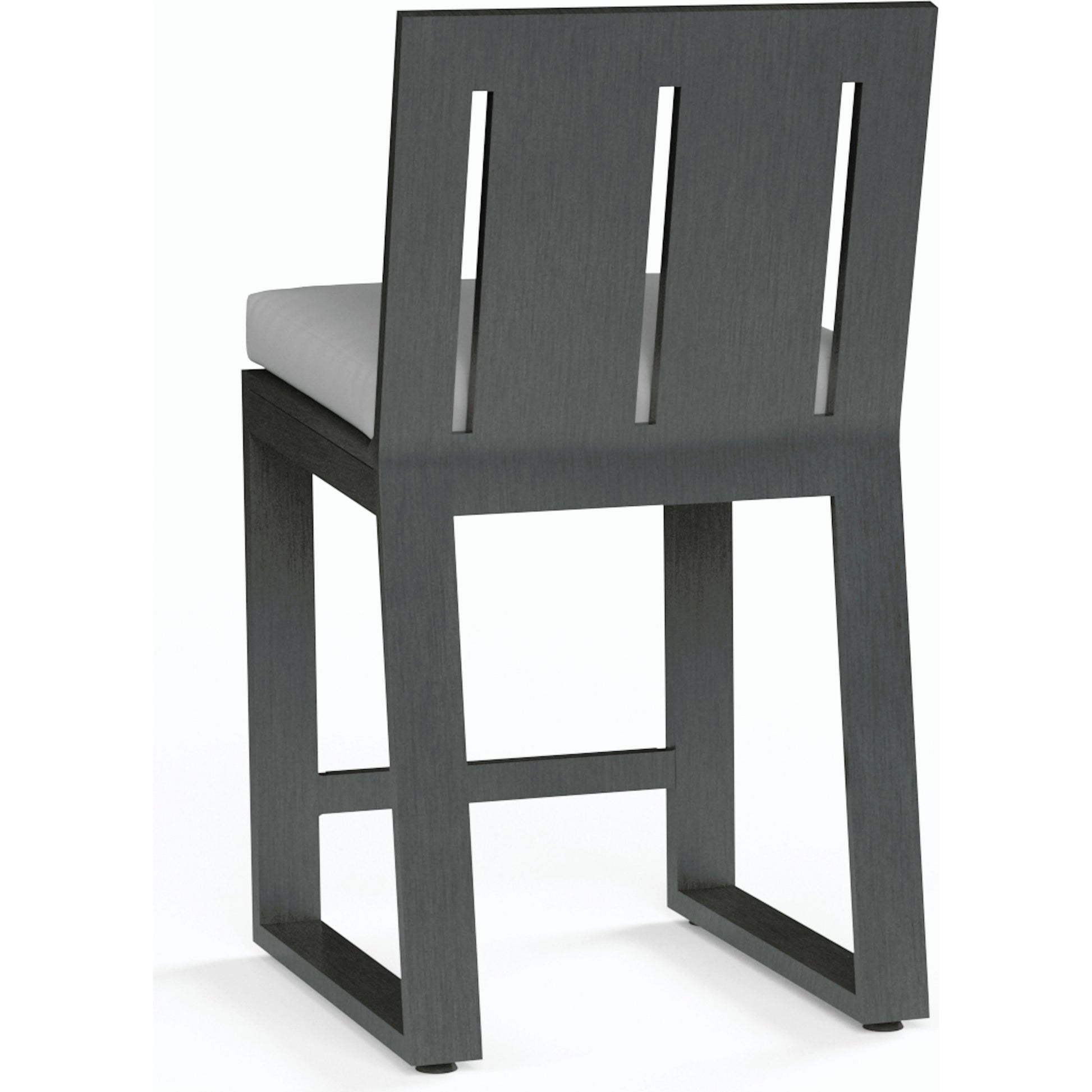 Redondo Outdoor Barstool by Sunset West in slate. Made from aluminum in a modern style.